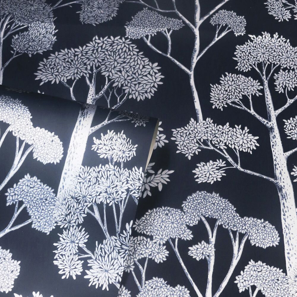 Delamere Wallpaper - Navy/Silver - by Arthouse