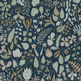Herbarium Wallpaper - Blue - by Boråstapeter. Click for more details and a description.