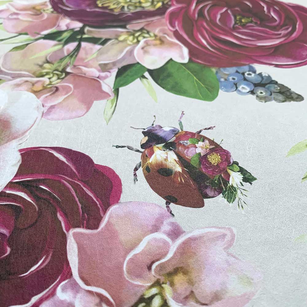 Mixed Ladybird Wallpaper - Stone - by Lola Design