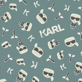 Ikonik Wallpaper - Teal - by Karl Lagerfeld. Click for more details and a description.