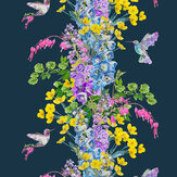 Hummingbird Wallpaper - Dark Blue - by Lola Design. Click for more details and a description.