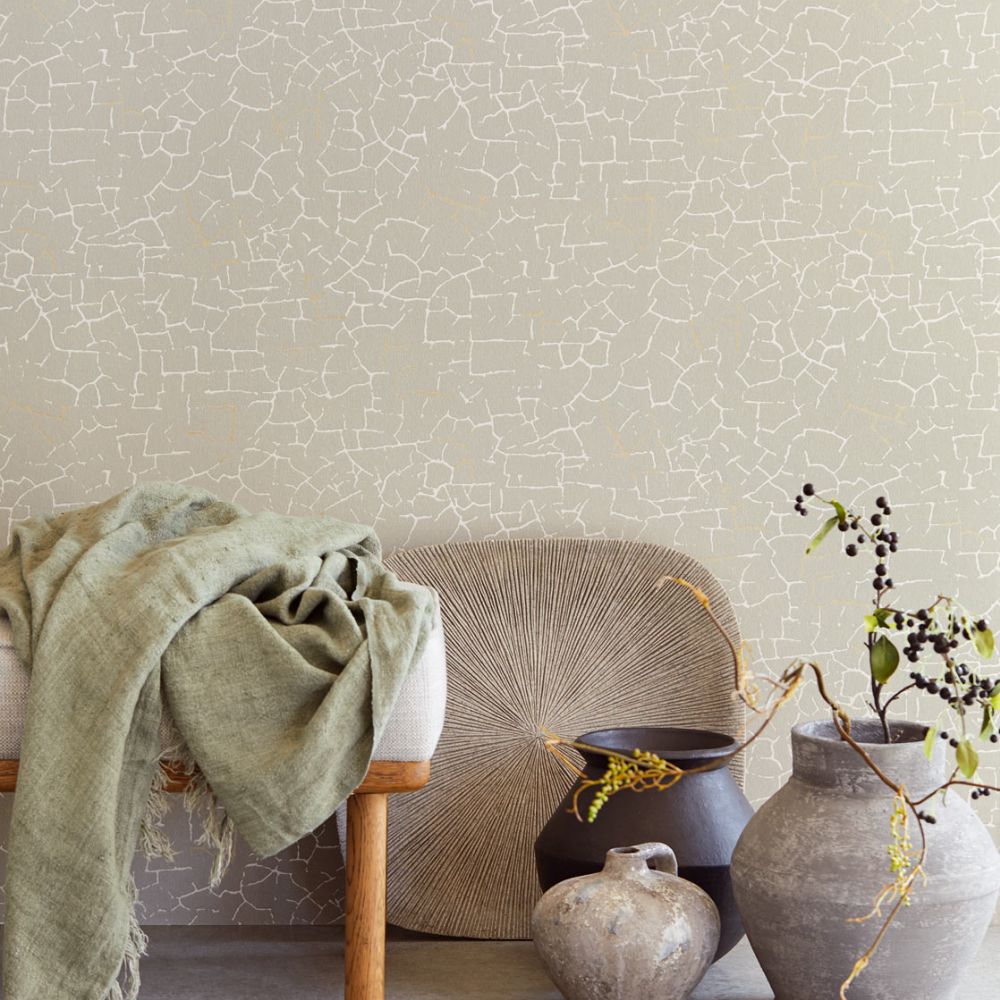 Crackle Wallpaper - Grey - by Eijffinger