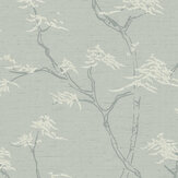 Temple Tree Wallpaper - Grey-Green - by Boråstapeter. Click for more details and a description.
