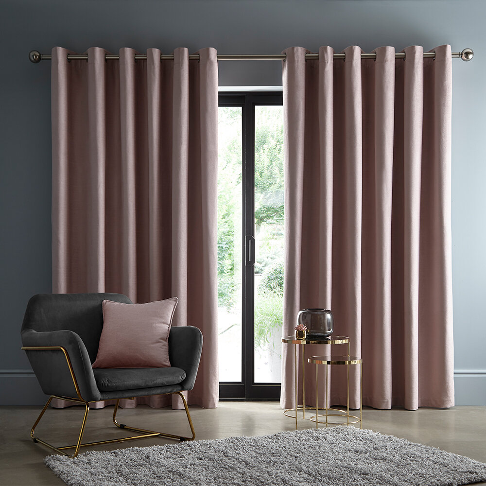 Arezzo Blackout Curtains Ready Made Curtains - Blush - by Studio G