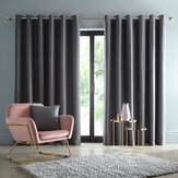 Arezzo Blackout Curtains Ready Made Curtains - Charcoal - by Studio G. Click for more details and a description.
