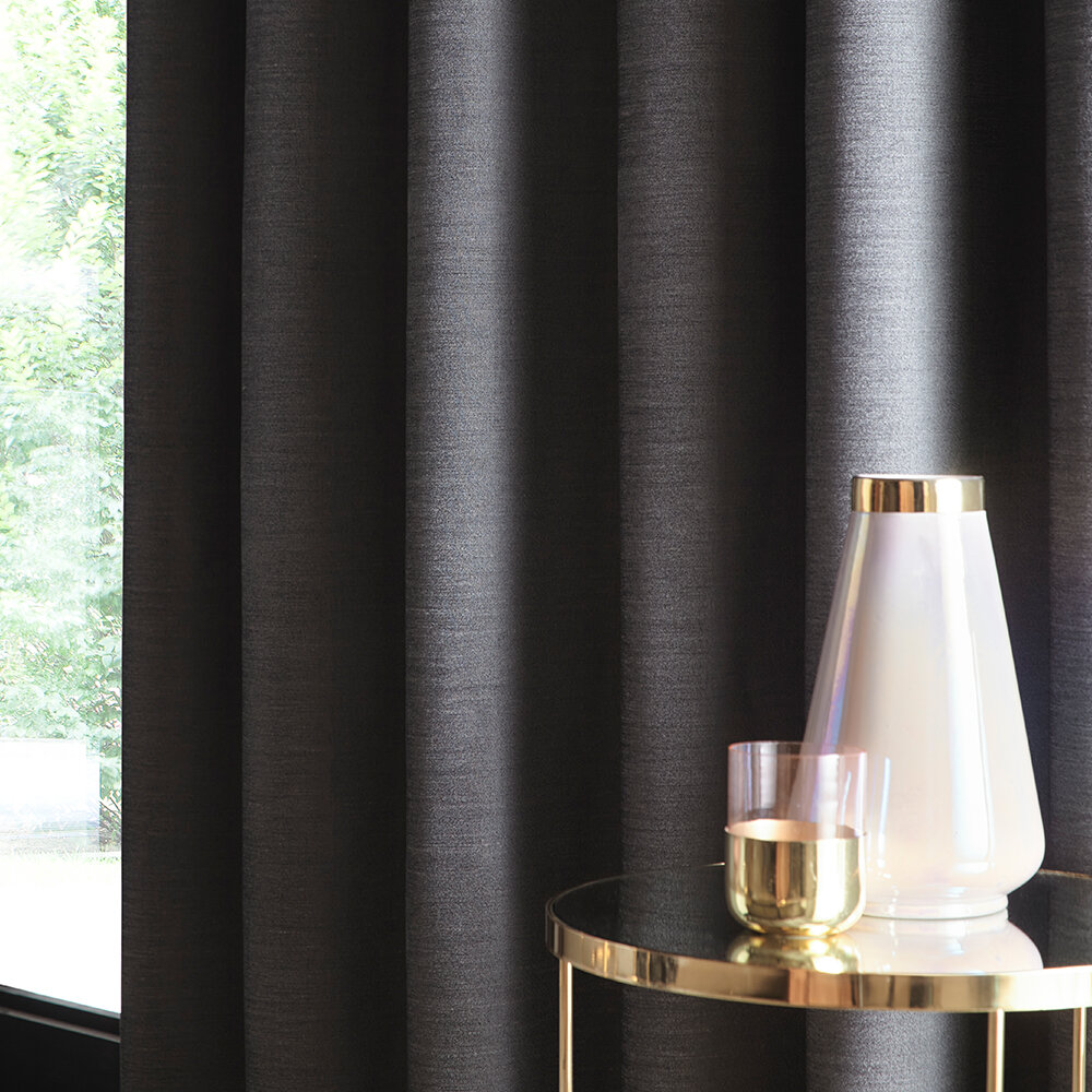 Arezzo Blackout Curtains Ready Made Curtains - Charcoal - by Studio G
