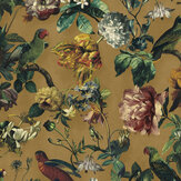 Perching Birds Wallpaper - Yellow - by Eijffinger. Click for more details and a description.