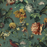 Perching Birds Wallpaper - Green - by Eijffinger. Click for more details and a description.