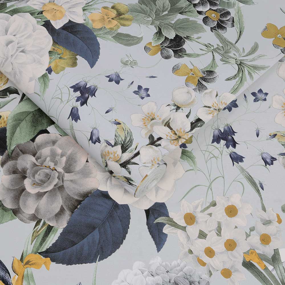 Glasshouse Flora Wallpaper - Sky - by Graham & Brown