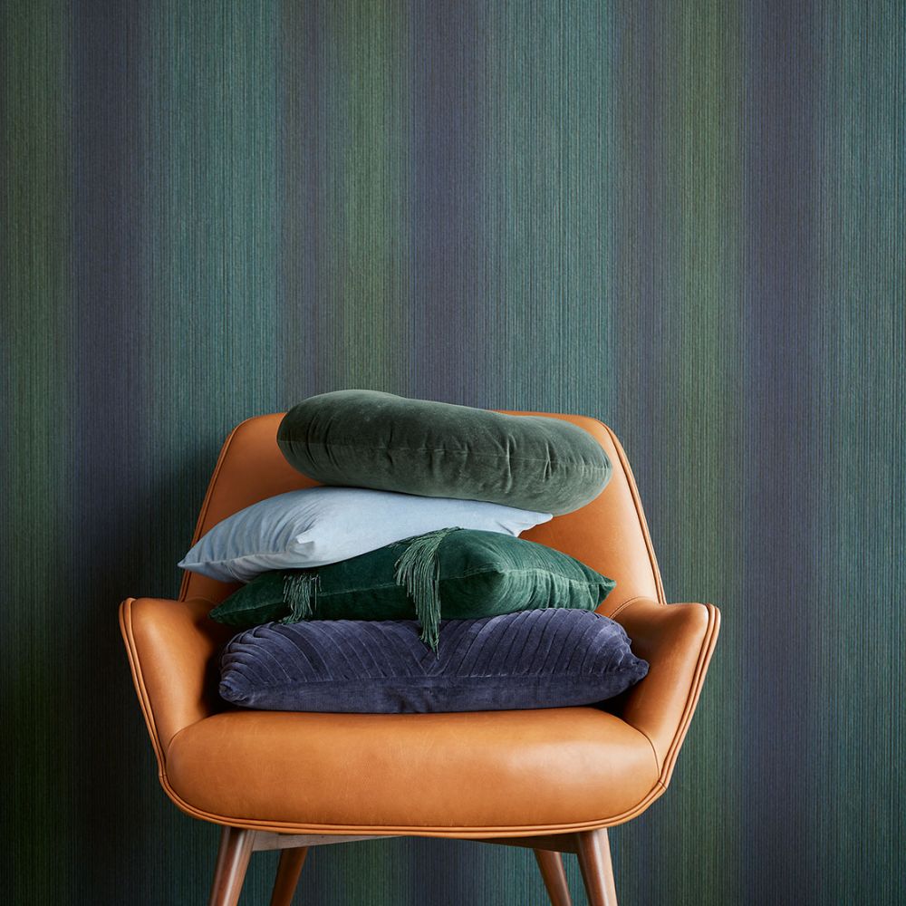 Stripe Texture Wallpaper - Teal - by Eijffinger