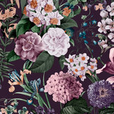 Glasshouse Flora Wallpaper - Amethyst - by Graham & Brown. Click for more details and a description.