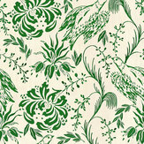 Folk Embroidery Wallpaper - Fern Green - by Mind the Gap. Click for more details and a description.