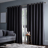 Lucca Eyelet Curtains Ready Made Curtains - Charcoal - by Studio G. Click for more details and a description.