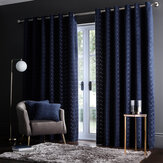 Lucca Eyelet Curtains Ready Made Curtains - Midnight - by Studio G. Click for more details and a description.