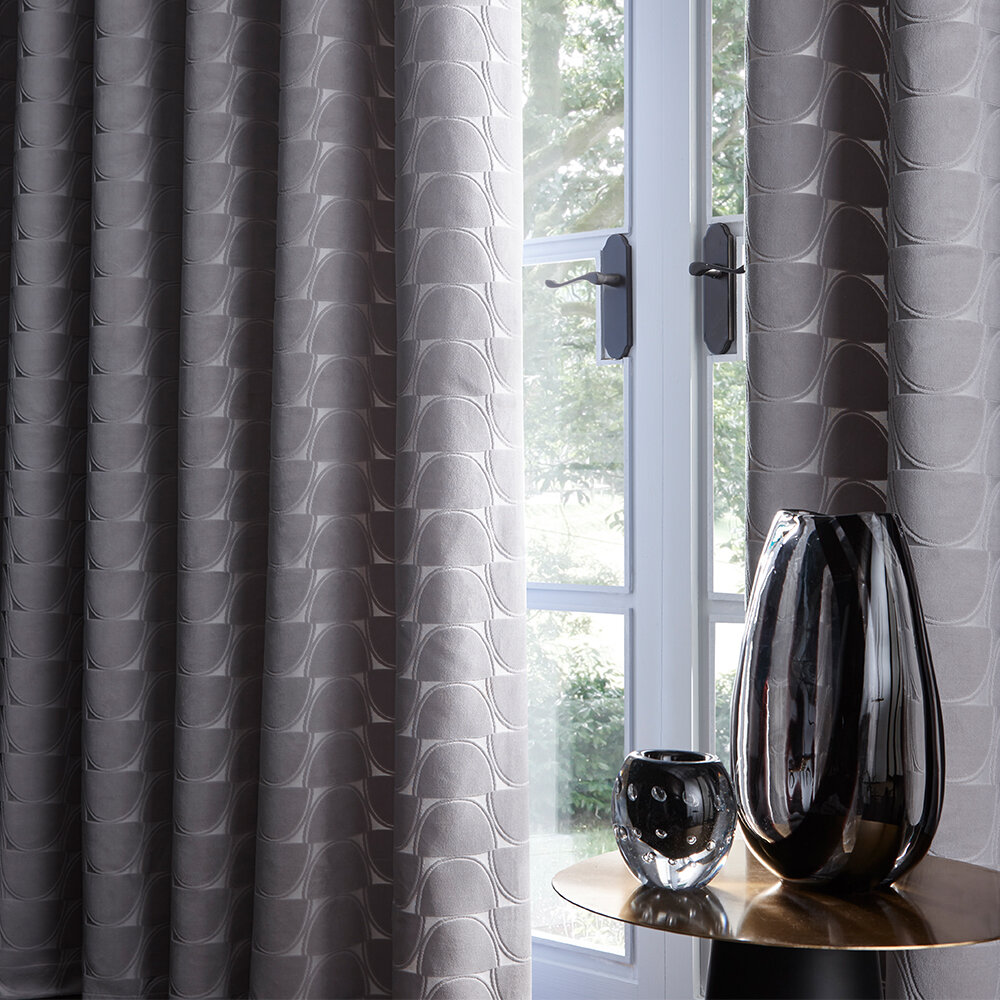 Lucca Eyelet Curtains Ready Made Curtains - Silver - by Studio G