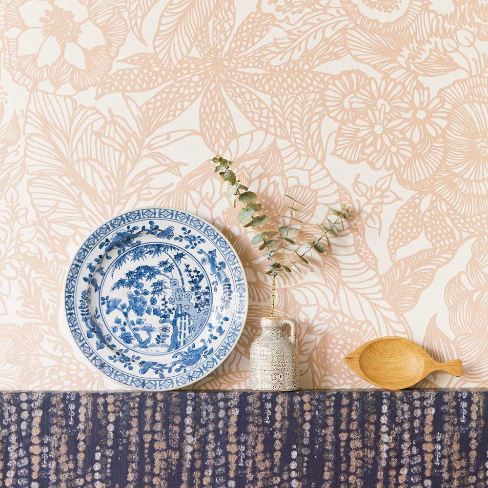 Floral Etching Wallpaper - Blush - by Eijffinger