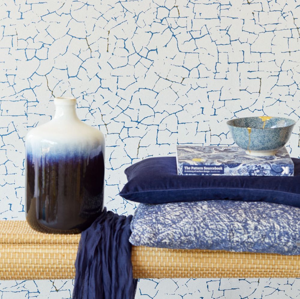 Crackle Wallpaper - Blue - by Eijffinger