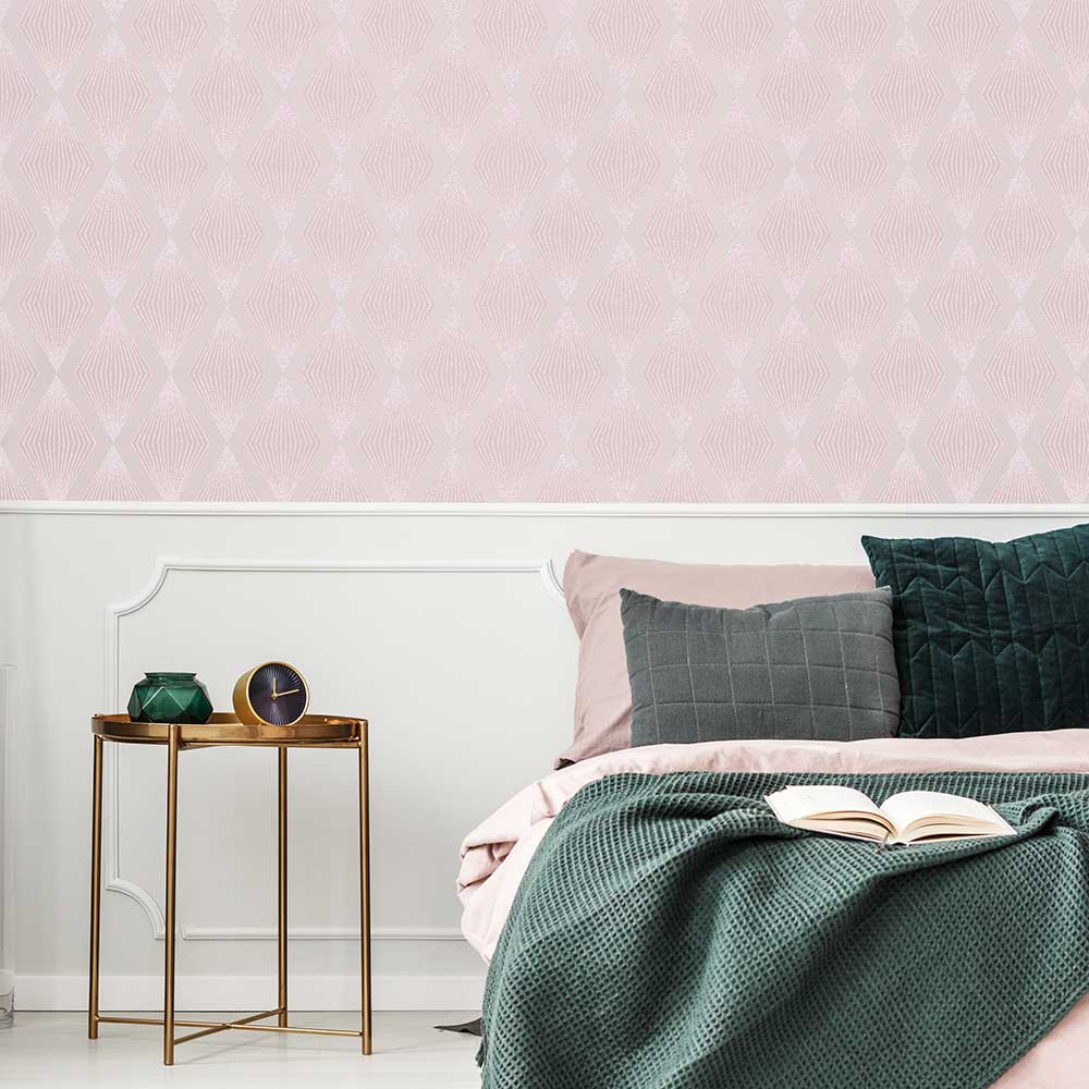 Chandelier Wallpaper - Pink - by Julien Macdonald