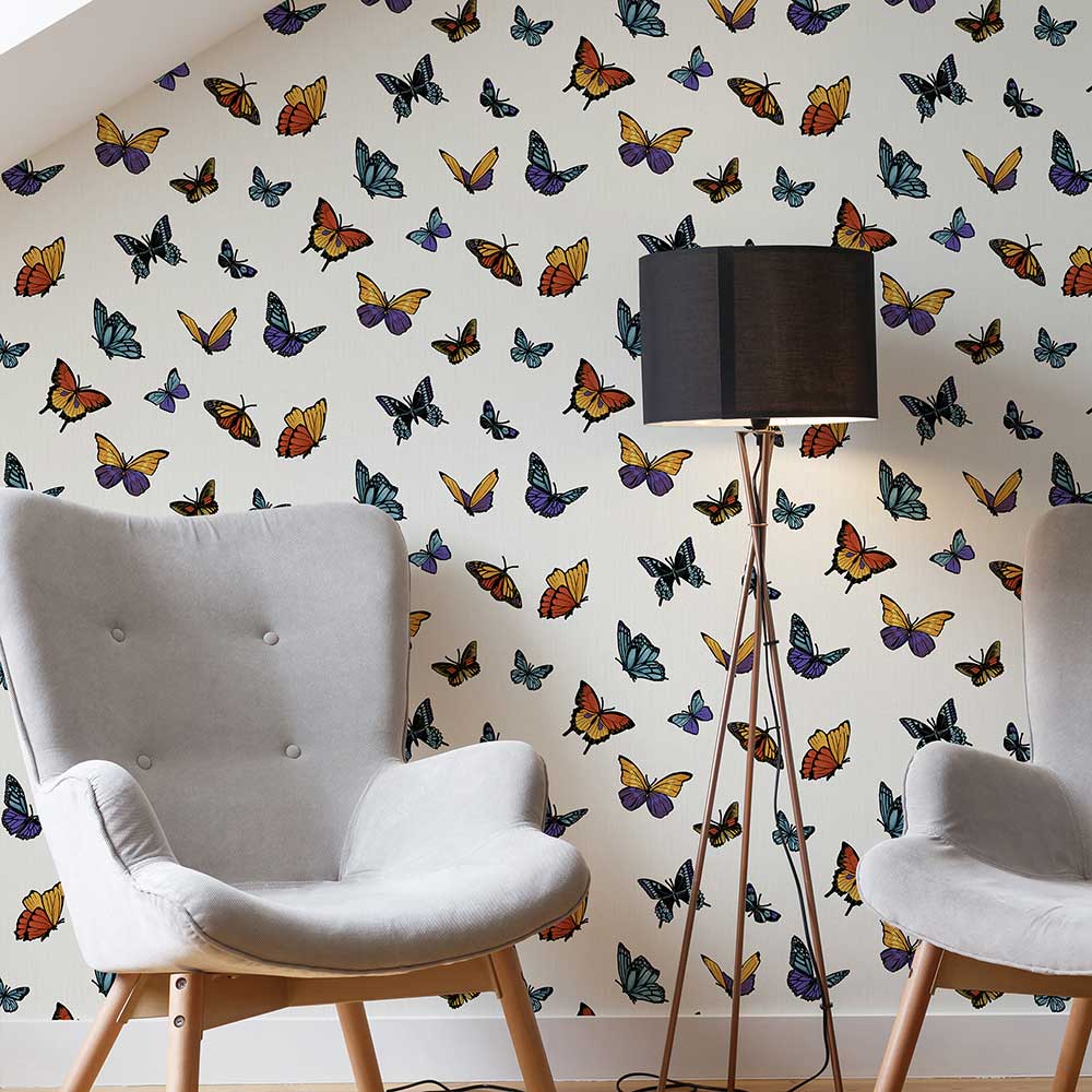 Flutterby Wallpaper - Multi - by Julien Macdonald