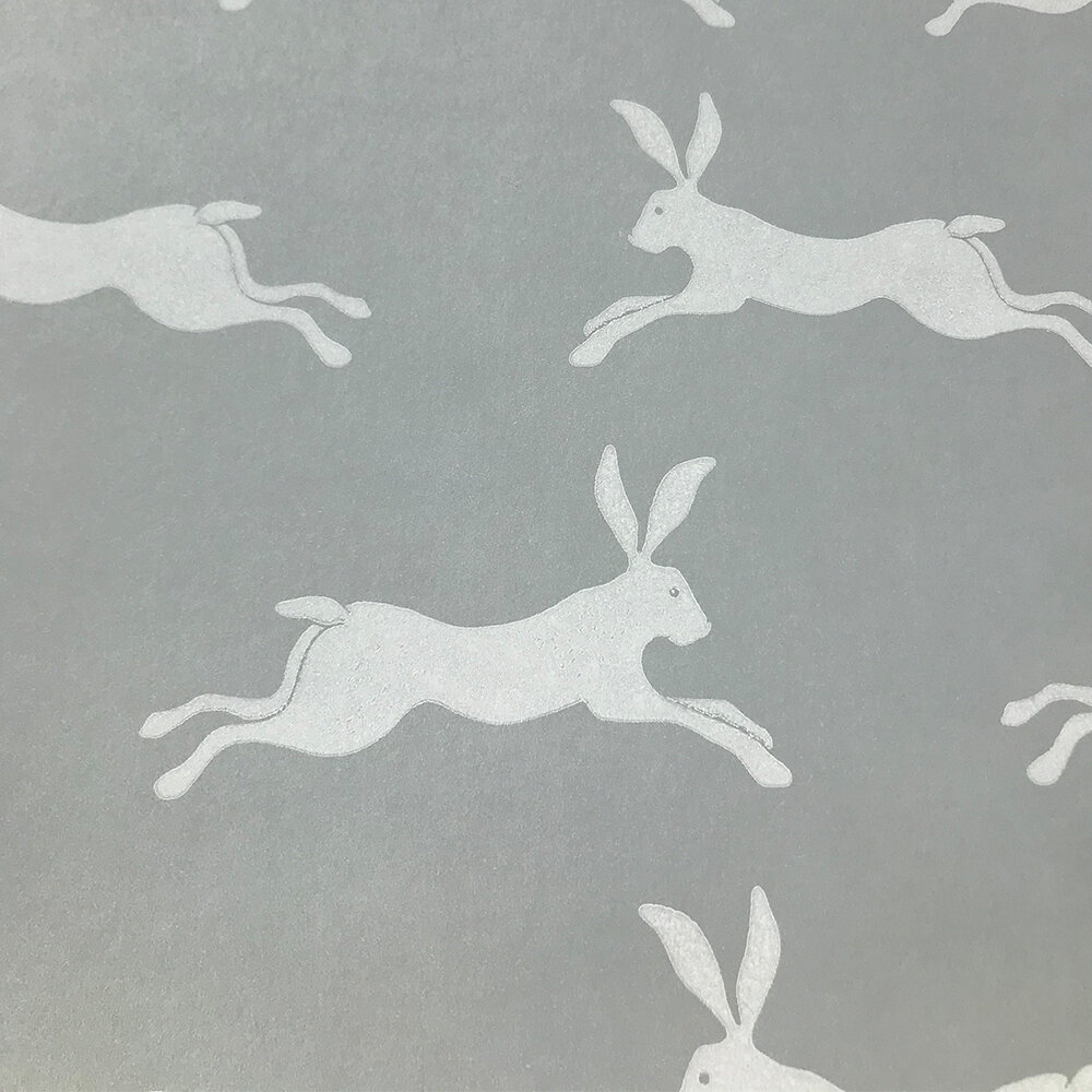 March Hare Wallpaper - Grey - by Jane Churchill