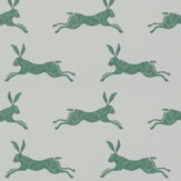 March Hare Wallpaper - Green - by Jane Churchill. Click for more details and a description.