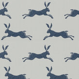 March Hare Wallpaper - Navy - by Jane Churchill. Click for more details and a description.