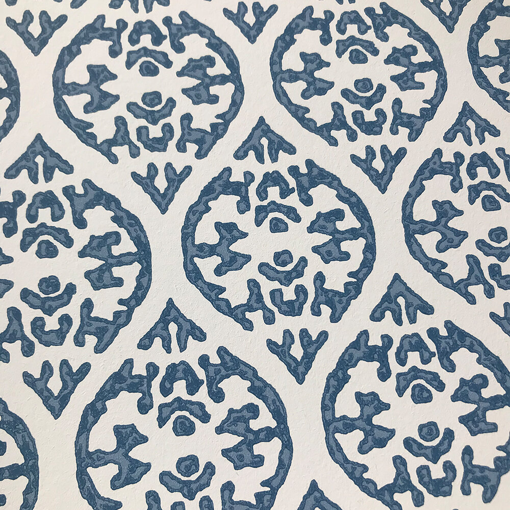 Elphin Wallpaper - Blue - by Jane Churchill