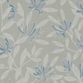 Nerissa Wallpaper - Blue - by Jane Churchill. Click for more details and a description.