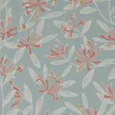 Nerissa Wallpaper - Soft Blue/ Pink - by Jane Churchill. Click for more details and a description.