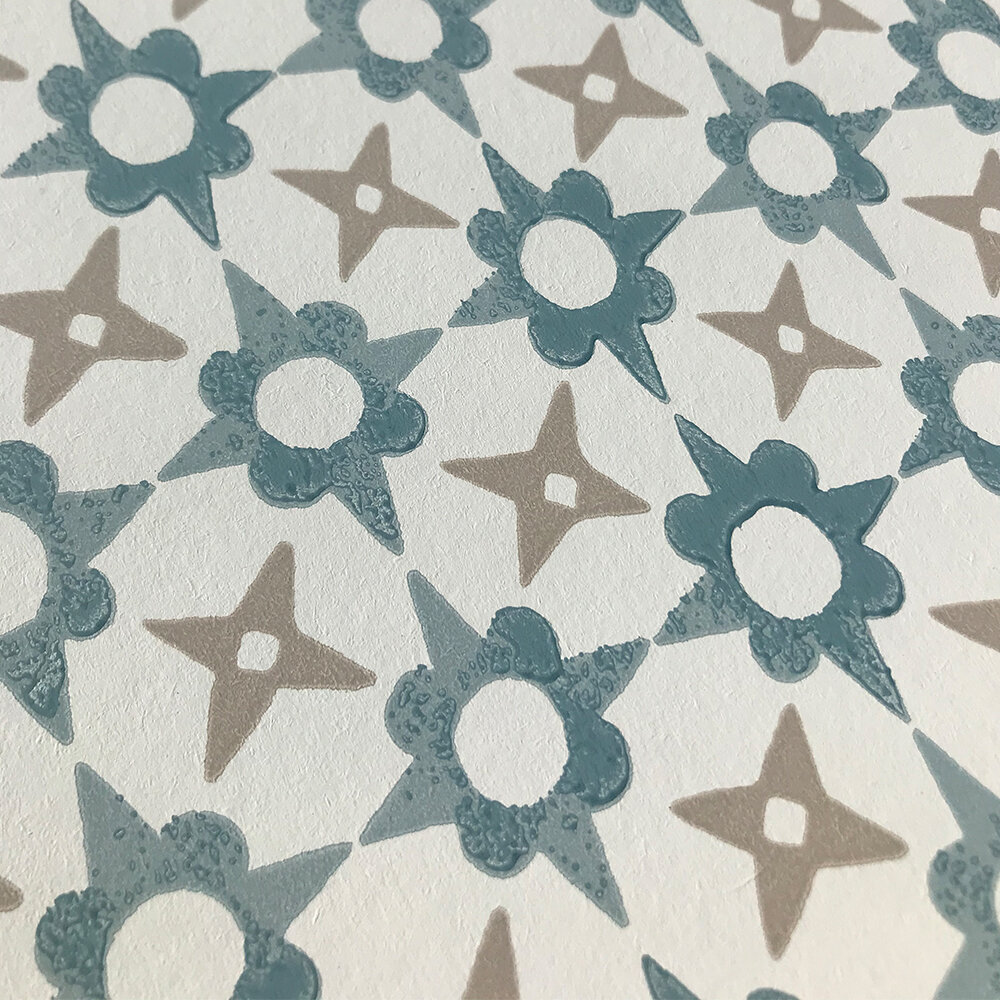 Tassi Wallpaper - Soft Blue - by Jane Churchill