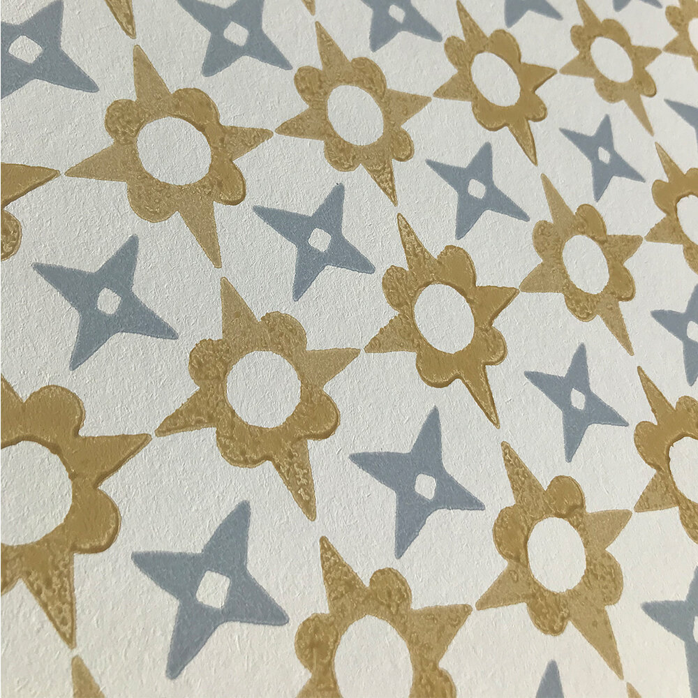 Tassi Wallpaper - Yellow/ Blue - by Jane Churchill