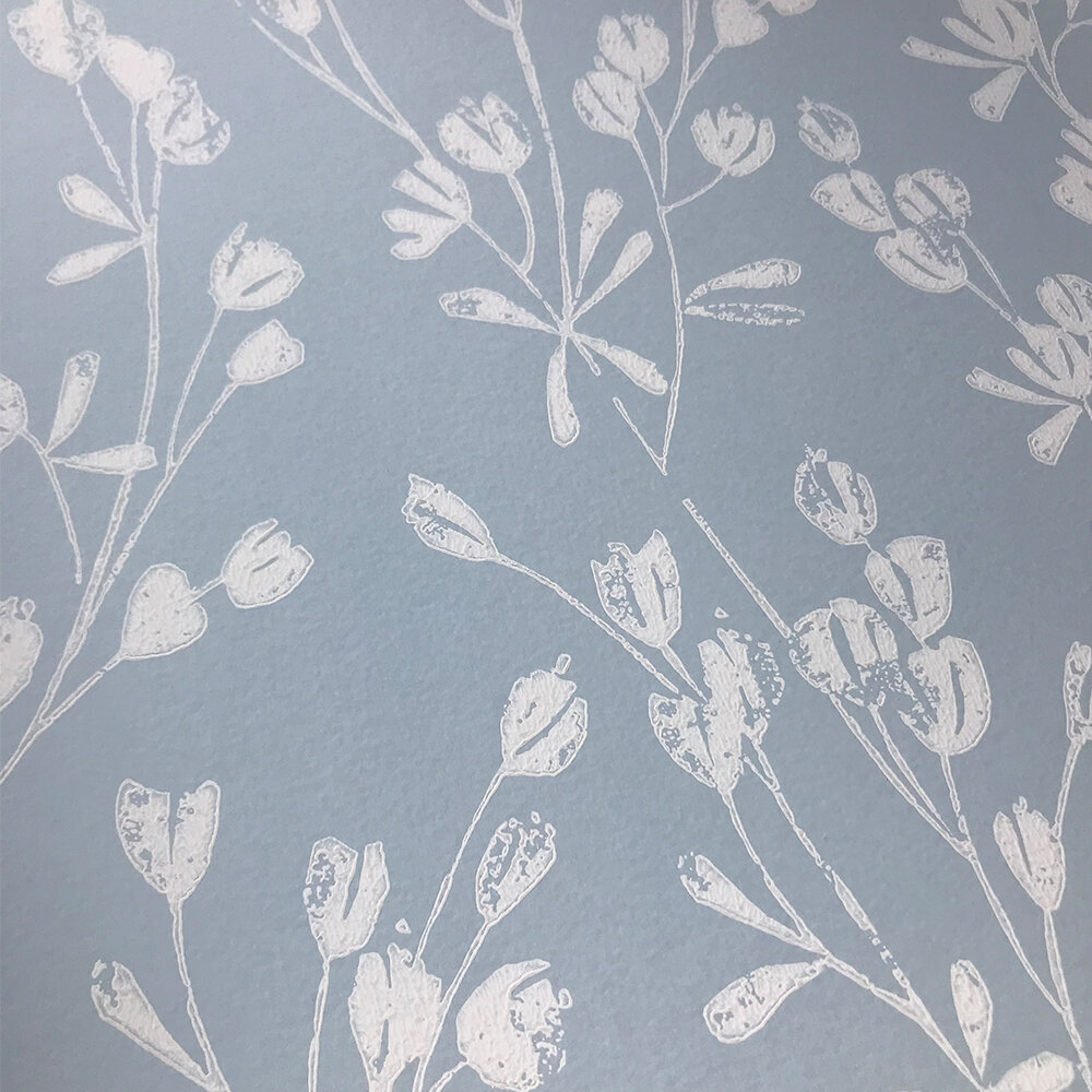 Ines Wallpaper - Soft Blue - by Jane Churchill