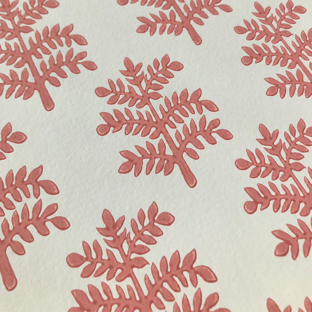 Rowan Wallpaper - Soft Red - by Jane Churchill