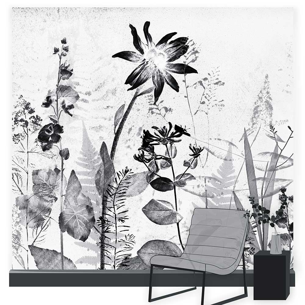 Flower Press Mural - Sketch - by Art for the home