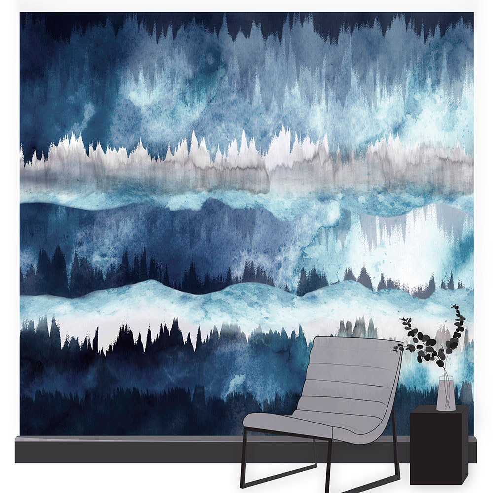 The Horizon Mural - Midnight - by Art for the home
