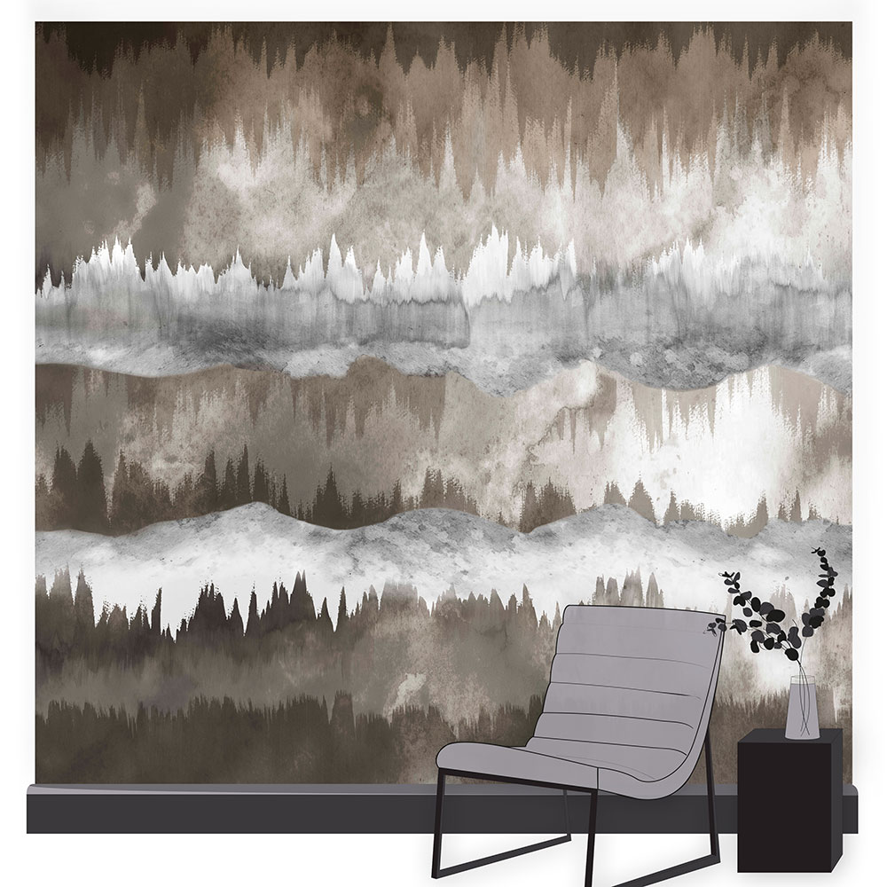 The Horizon Mural - Taupe - by Art for the home