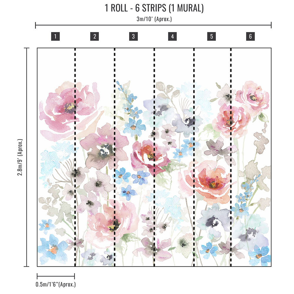 Fleur Mural - Spring - by Art for the home