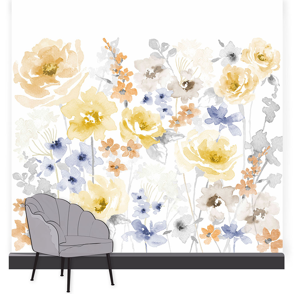 Fleur Mural - Summer - by Art for the home