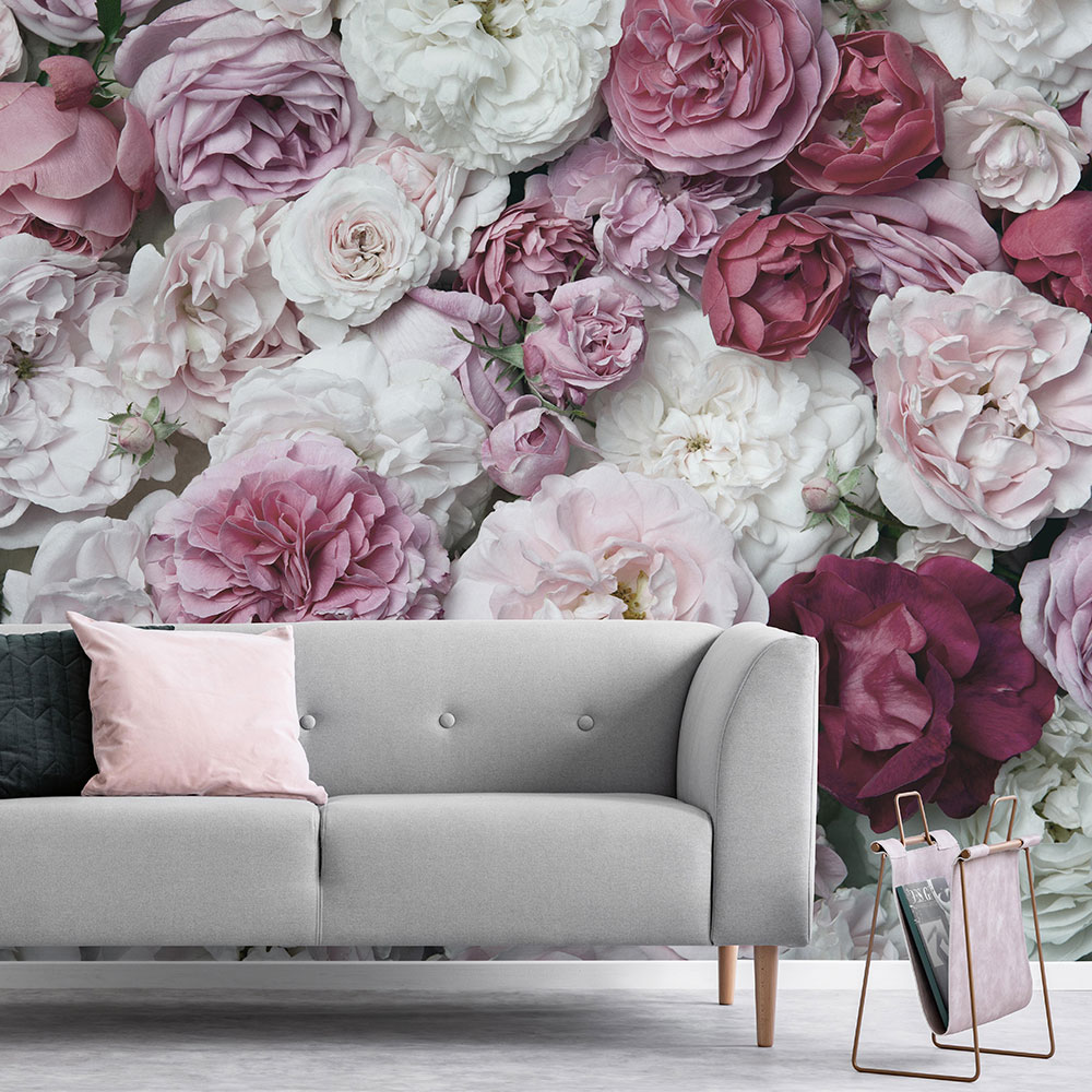 Bouquet  Mural - Blush - by Art for the home
