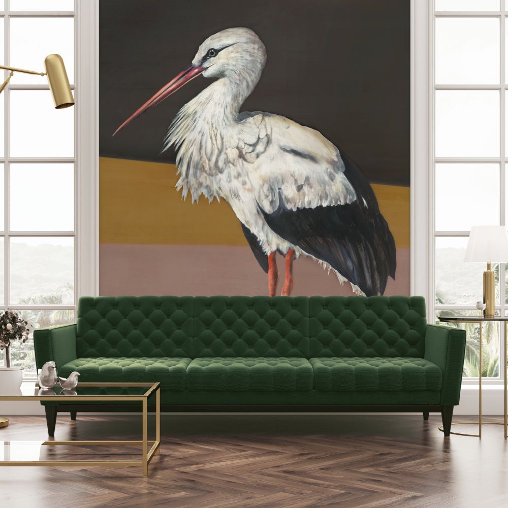 Stork Mother Mural - Black - by Coordonne