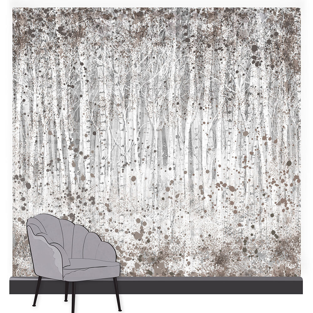 Painterly Woods Mural - Neutral - by Art for the home