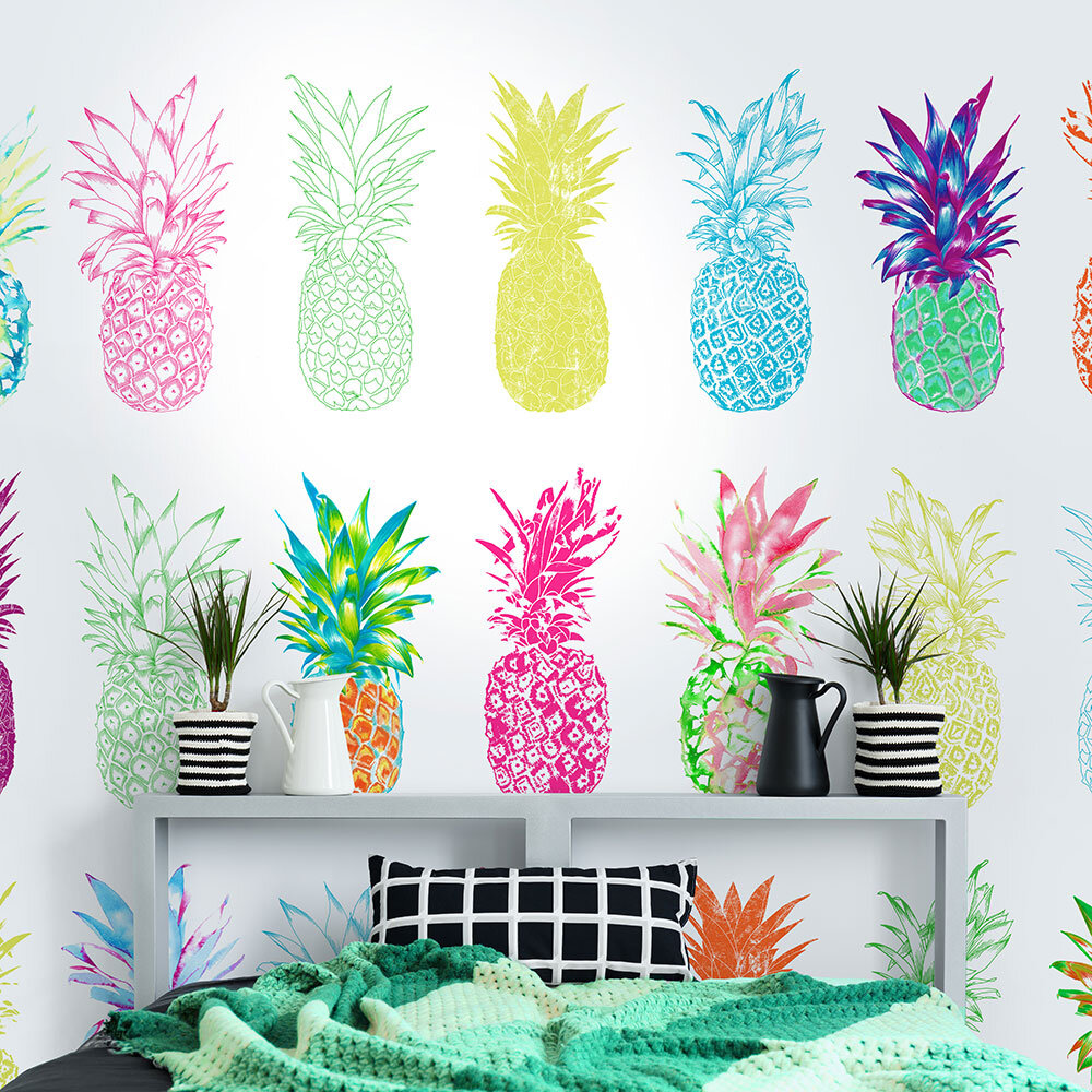 Pineapple Mural - Brights - by Art for the home