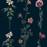 Climbing Flowers Wallpaper - Marine - by Coordonne. Click for more details and a description.