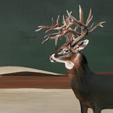 Great Deer Mural - Green - by Coordonne