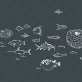 Sea Current Mural - Navy - by Coordonne. Click for more details and a description.