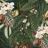 Orchid Bloom Fabric - Green/ Brown/ Taupe - by Mind the Gap. Click for more details and a description.