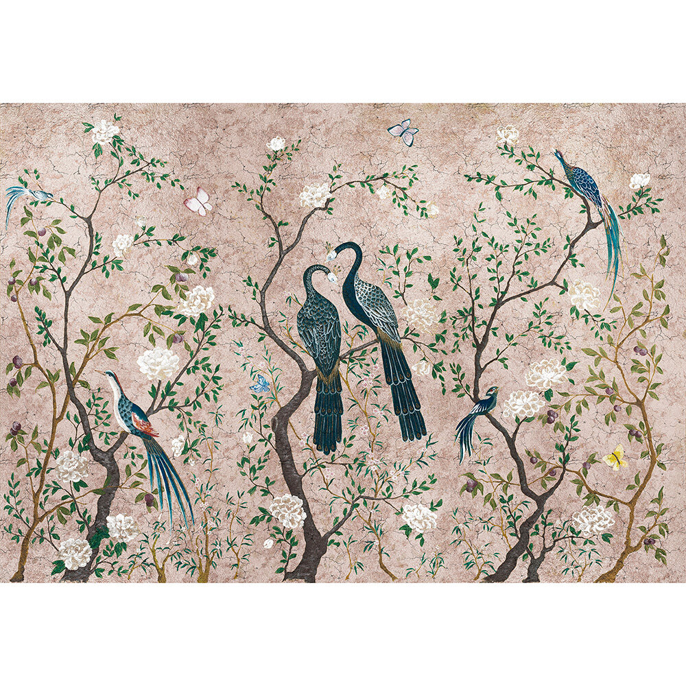 Edo Metallic Mural - Rose - by Coordonne