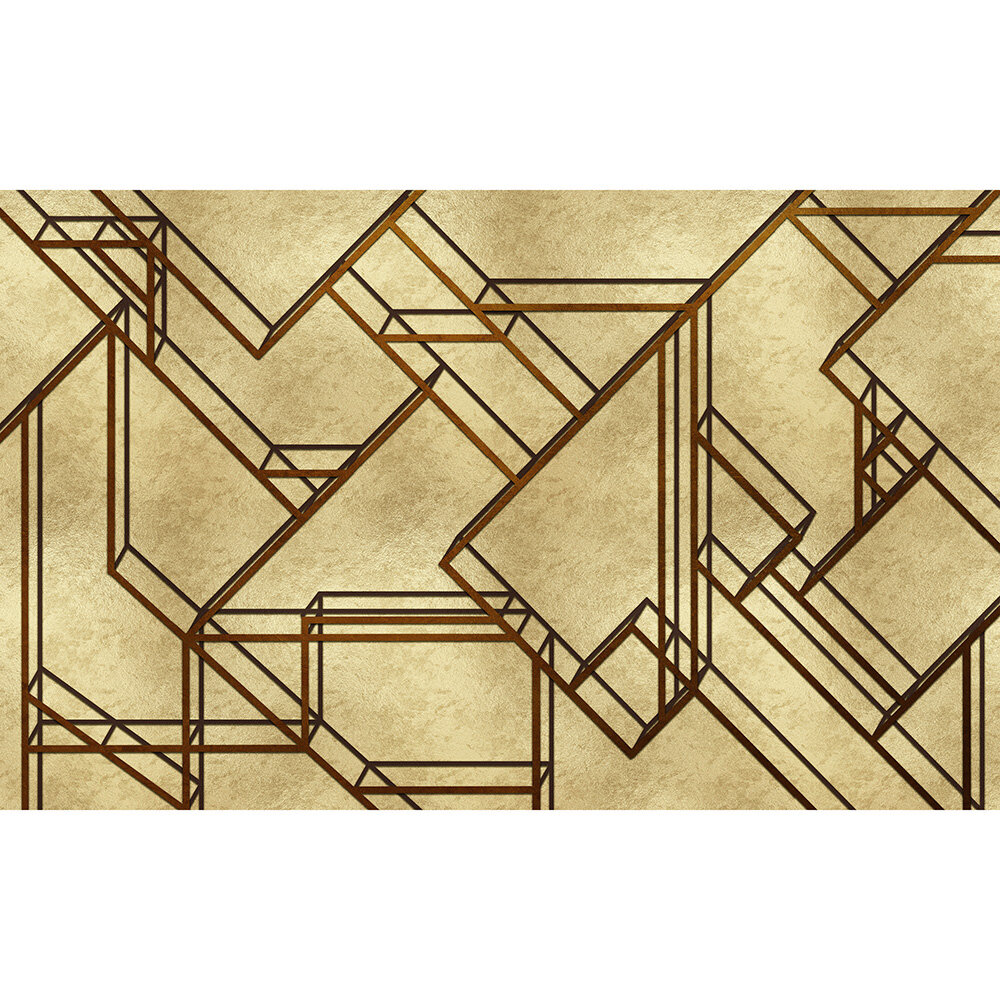 L-Geometric Mural - Gold - by Coordonne