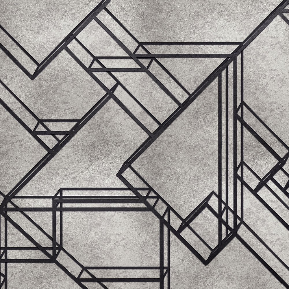 L-Geometric Mural - Silver - by Coordonne