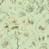 Grandma's Embroidery Wallpaper - Green - by Mind the Gap. Click for more details and a description.